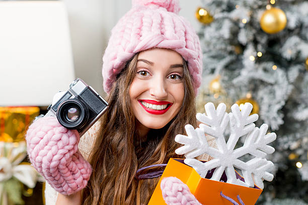 istock Woman celebrating winter holidays 627201986