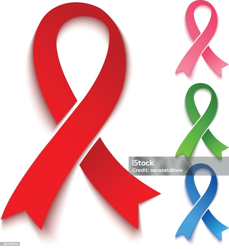 Red, pink, green and blue ribbons Vector set colorful ribbons. Red, pink, green and blue ribbons Red stock vector