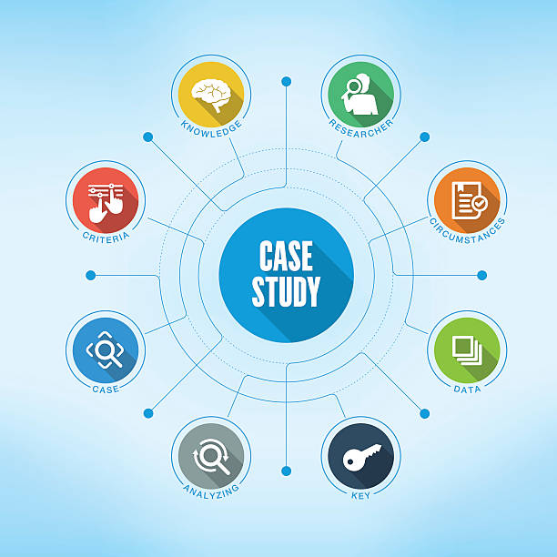 Case Study keywords with icons Case Study chart with keywords and icons. Flat design with long shadows graphic design case study stock illustrations
