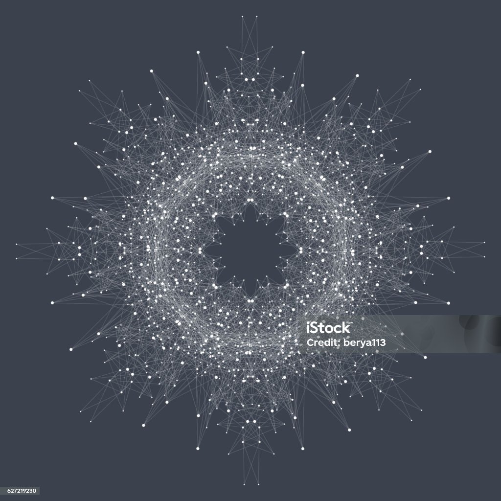 Fractal element with compounds lines and dots. Vector illustration. Fractal element with compounds lines and dots. Big data complex. Graphic abstract background communication. Minimal array Big data. Digital data visualization. Lines plexus. Vector illustration Data stock vector