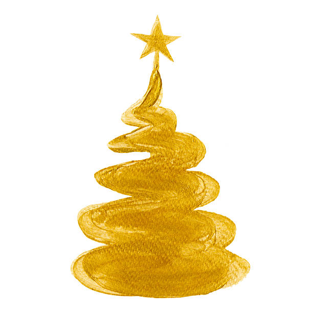 istock Golden Christmas tree with star 627225724