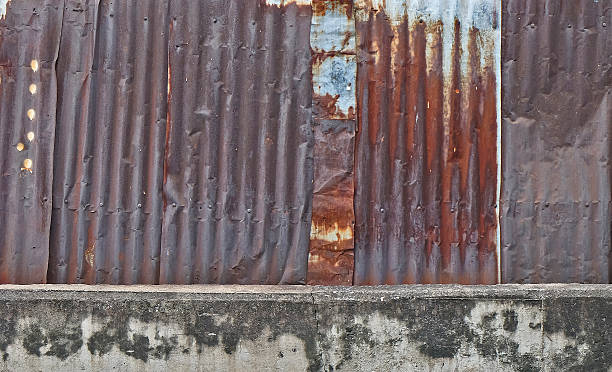istock Rusted galvanized iron plate for fence sheet 627226214