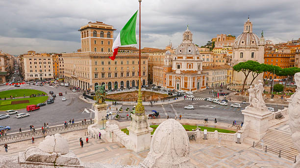 istock View over Venetian Sqaure in Rome - Piazza Venezia 627227010