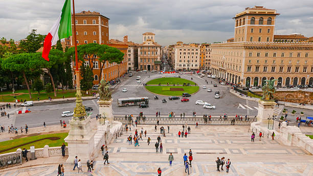 istock View over Venetian Sqaure in Rome - Piazza Venezia 627227036