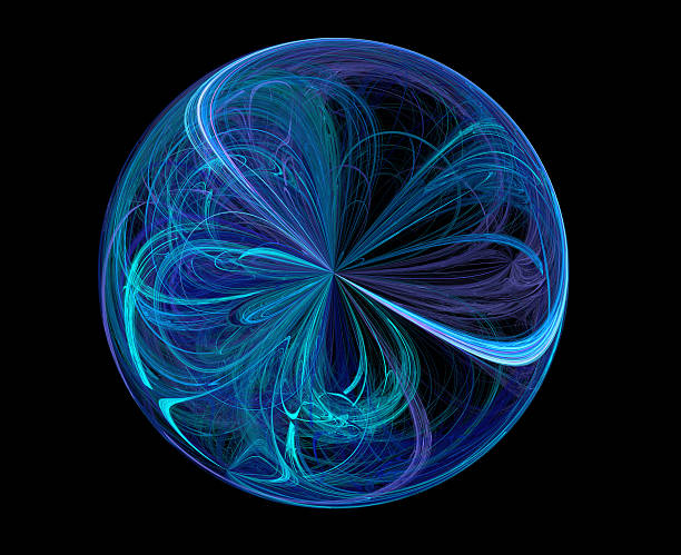 istock Abstract fractal ball on black background 627227188