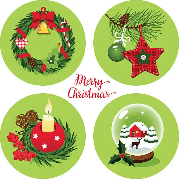 Vector illustration of Christmas decorations