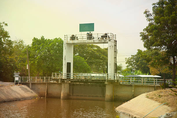 small floodgate on the canal in Thailand
