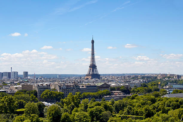 istock Aerial view of Eiffel tower and Paris cityscape. 627231472