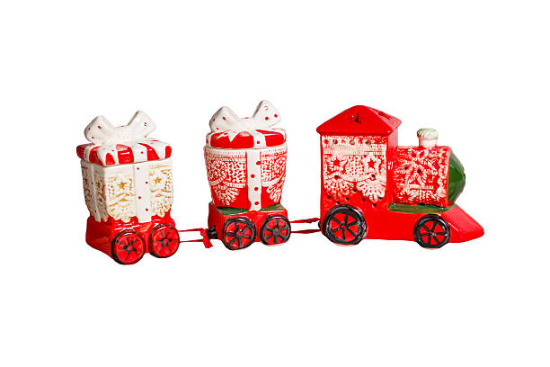 istock Toy red christmas train isolated 627232394