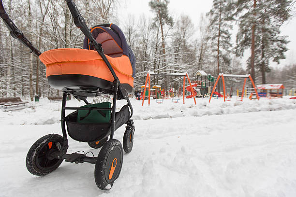 istock Baby Carriage, Winter, Cold, Russia, Park 627232444