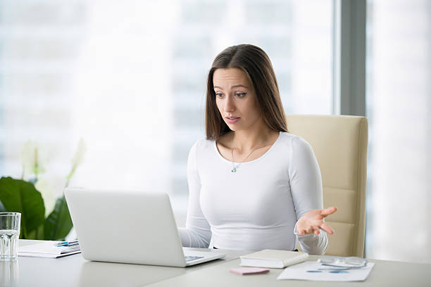 istock Young puzzled businesswoman 627232990
