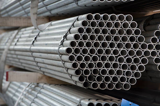 istock Stainless steel sheets deposited in stacks 627239906