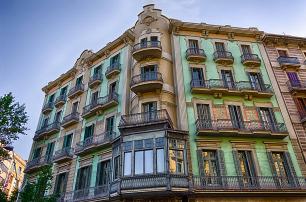 istock Decorated facade of building in Barcelona, Spain 627246562
