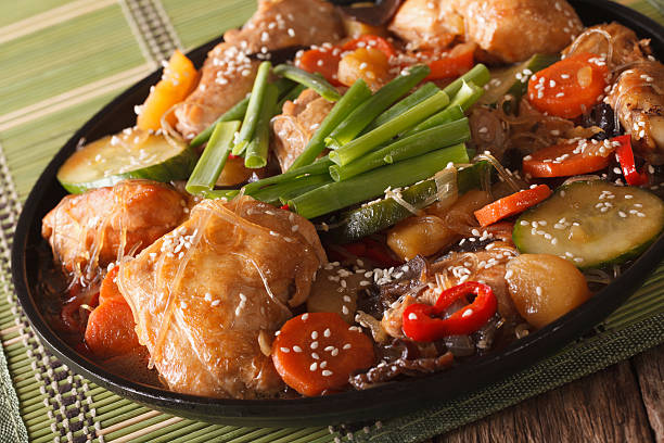 istock Dakjim braised chicken with vegetables in a Korean style close-up 627247690