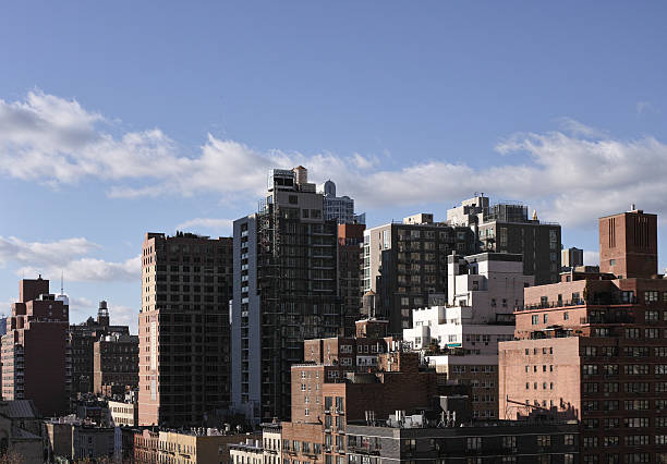 istock Manhattan midtown cityscape on a sunny day, harsh midday light, 627252946