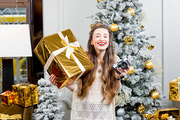 istock Woman celebrating winter holidays 627253420