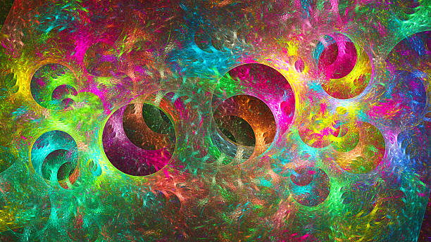 courbes abstraites. tiges de plantes exotiques. - kaleidoscope fractal psychedelic abstract photos et images de collection