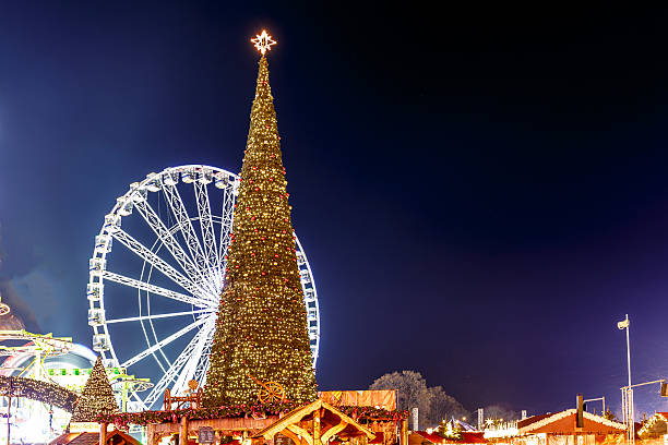 feria de navidad en hyde park en 2016 - hyde park fotografías e imágenes de stock