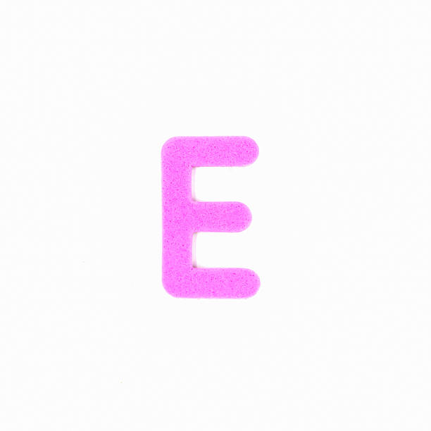 istock pink letter E made of foam toy 627261406