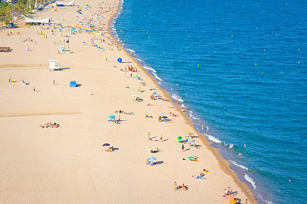 Beaches, coast in Calella. Catalonia