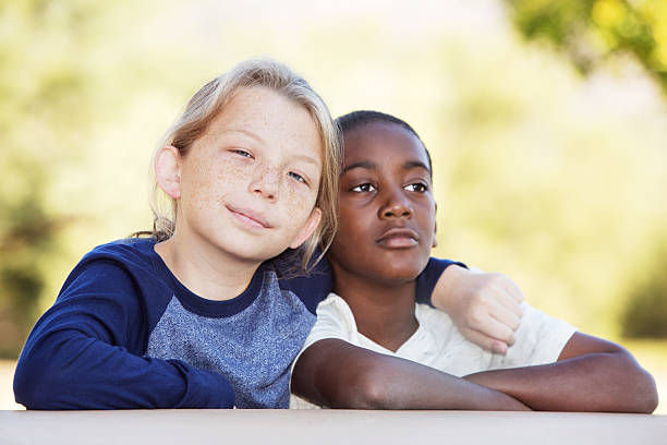 istock Pair of adopted brothers together 627262502