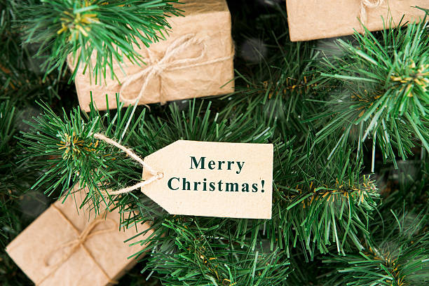 istock Gift boxes and tag with inscription 