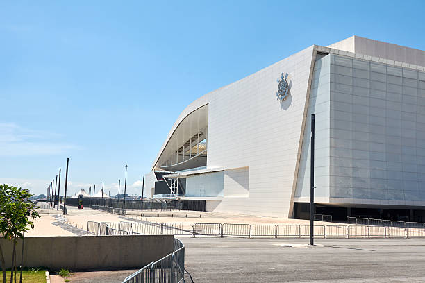 Stadium of Sport Club Corinthians Paulista in Sao Paulo, Brazil Sao Paulo, Btazil - February 19, 2016: Arena Corinthians in Itaquera. The Arena is new stadium of Sport Club Corinthians Paulista and was the Arena for the 2014 World Cup. corinthians fc stock pictures, royalty-free photos & images