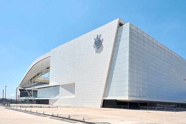 Stadium of Sport Club Corinthians Paulista in Sao Paulo, Brazil Sao Paulo, Btazil - February 19, 2016: Arena Corinthians in Itaquera. The Arena is new stadium of Sport Club Corinthians Paulista and was the Arena for the 2014 World Cup. corinthians fc stock pictures, royalty-free photos & images