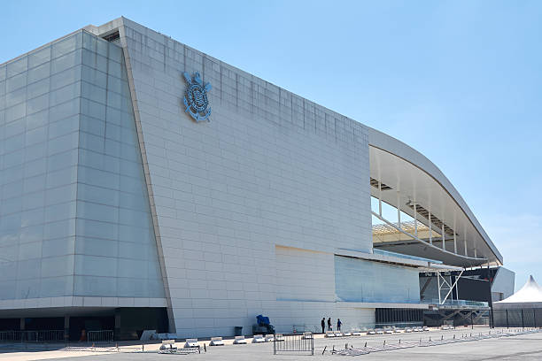 Stadium of Sport Club Corinthians Paulista in Sao Paulo, Brazil Sao Paulo, Btazil - February 19, 2016: Arena Corinthians in Itaquera. The Arena is new stadium of Sport Club Corinthians Paulista and was the Arena for the 2014 World Cup. corinthians fc stock pictures, royalty-free photos & images