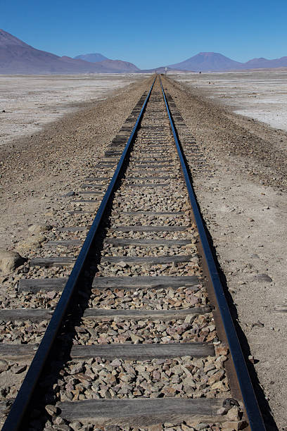 istock Infinite train track in uyuni's desert 627270586
