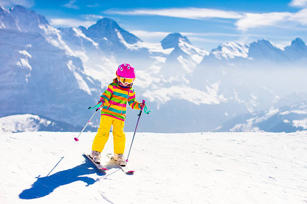istock Ski and snow fun. Child in winter mountains. 627271752
