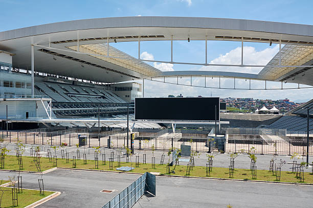 Stadium of Sport Club Corinthians Paulista in Sao Paulo, Brazil Sao Paulo, Btazil - February 19, 2016: Arena Corinthians in Itaquera. The Arena is new stadium of Sport Club Corinthians Paulista and was the Arena for the 2014 World Cup. corinthians fc stock pictures, royalty-free photos & images