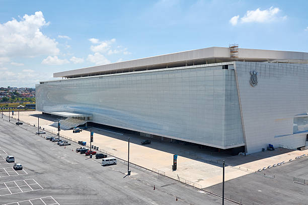 Stadium of Sport Club Corinthians Paulista in Sao Paulo, Brazil Sao Paulo, Btazil - February 19, 2016: Arena Corinthians in Itaquera. The Arena is new stadium of Sport Club Corinthians Paulista and was the Arena for the 2014 World Cup. corinthians fc stock pictures, royalty-free photos & images