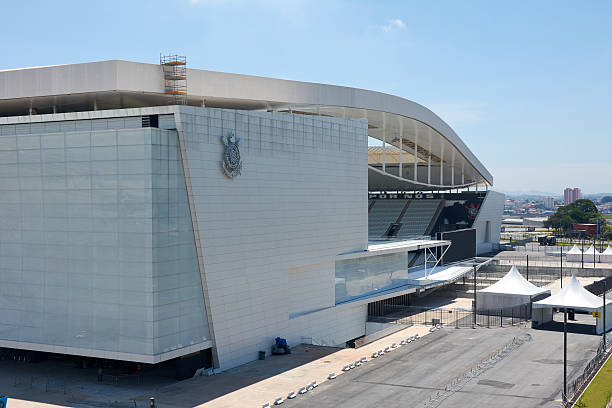 Stadium of Sport Club Corinthians Paulista in Sao Paulo, Brazil Sao Paulo, Btazil - February 19, 2016: Arena Corinthians in Itaquera. The Arena is new stadium of Sport Club Corinthians Paulista and was the Arena for the 2014 World Cup. corinthians fc stock pictures, royalty-free photos & images