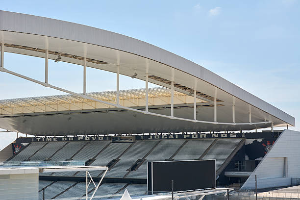 Stadium of Sport Club Corinthians Paulista in Sao Paulo, Brazil Sao Paulo, Btazil - February 19, 2016: Arena Corinthians in Itaquera. The Arena is new stadium of Sport Club Corinthians Paulista and was the Arena for the 2014 World Cup. corinthians fc stock pictures, royalty-free photos & images