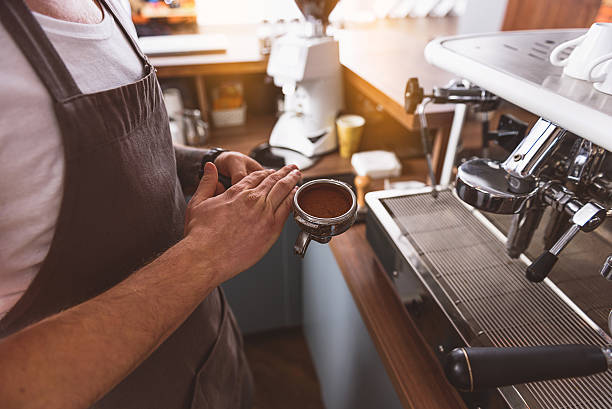 istock squeezed coffee beans in the portafilter 627283950