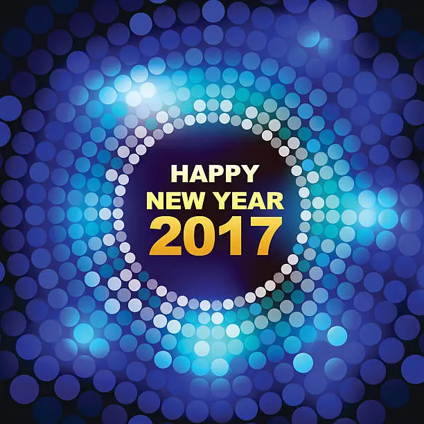 Vector illustration of Happy New Year 2017