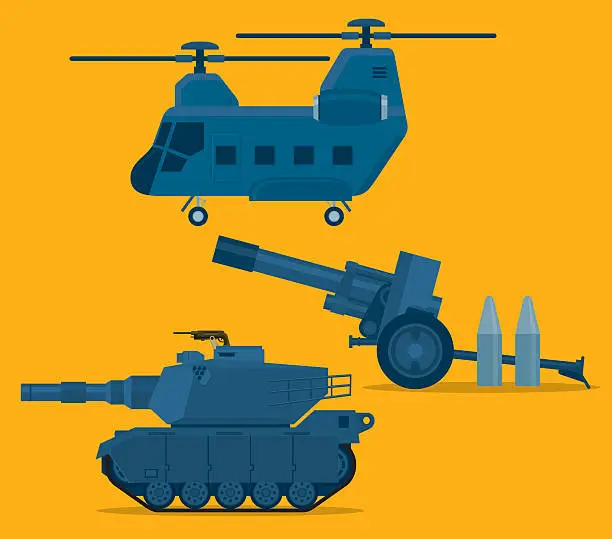 Vector illustration of Vector set of military