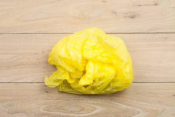 istock Plastic bags on the wood 627297360