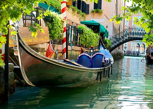 Rialto Bridge in Grand Canal. Venice, Italy