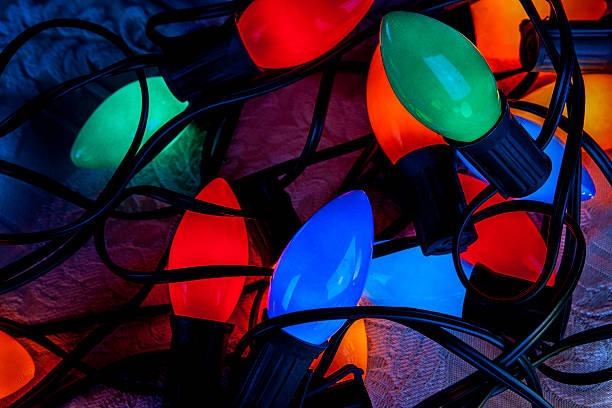 istock Tangled vintage Christmas lights 627305524