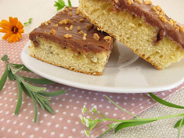 istock Mineral water cake with chocolate and almonds 627313394