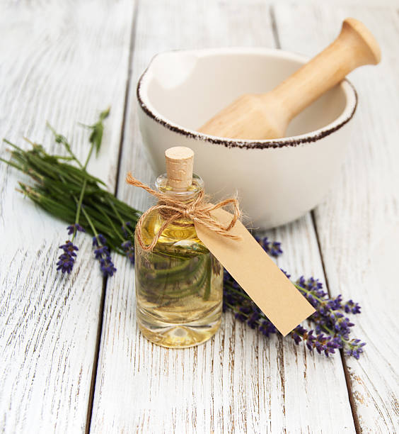 istock lavender oil with bath salt and fresh lavender 627313636