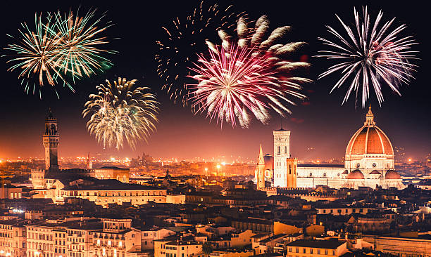 サンタ・マリア・デル・フィオーレ大聖堂ドームフィレンツェで - florence italy ストックフォトと画像