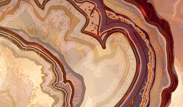 agate 크리스탈의 단면, 추상적 인 질감. - textured marbled effect backgrounds stone stock illustrations