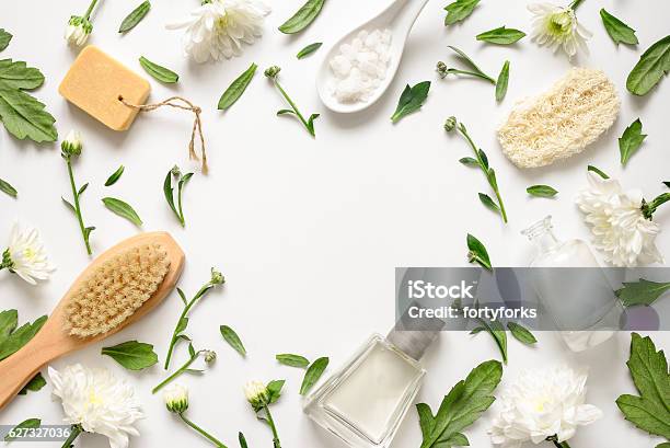 Spa Floral Background Stock Photo - Download Image Now - Body Care, Directly Above, Alternative Therapy