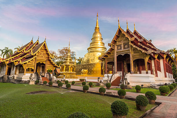 istock Wat Phra Singh temple and blue sky. Chiang Mai, Thailand. 627329952