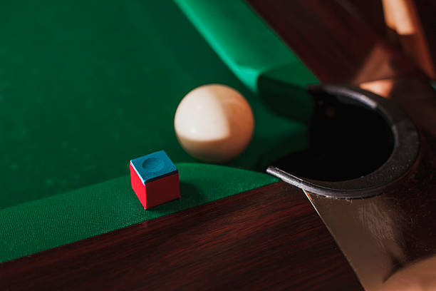 istock Pool ball opposite to a pocket. 627337036
