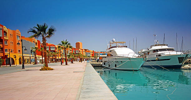 marina, hurghada, ägypten. - hurghada stock-fotos und bilder