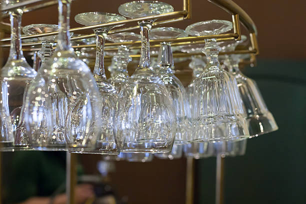 istock suspension for pure glasses in cafe 627338532